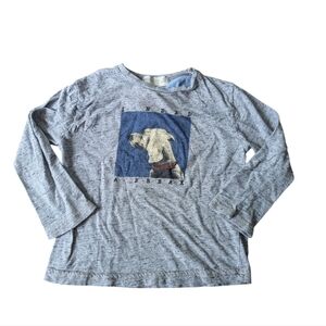 5/$15 Toddler Boy Zara Boys Collection Long Sleeve Shirt- Gray & Blue-Size 5